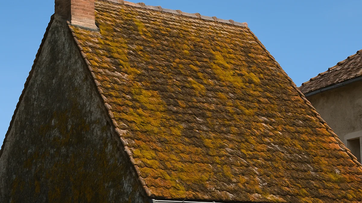 Toiture en Nouvelle-Aquitaine nécessitant un nettoyage